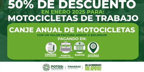 Motociclistas de trabajo tendrán descuento en canje anual