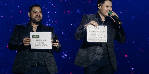 Banda MS llena de música y energia el foro de la Fenapo