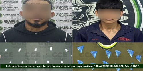 Detienen a dos hombres con presunta droga “cristal” en Villa de Ramos y Tanlajás
