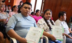 Mil personas concluyeron formación en oficios y habilidades laborales en Cerritos y Tamazunchale
