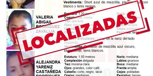 Las tres menores localizadas, quedaron a disposición de la PPNNA