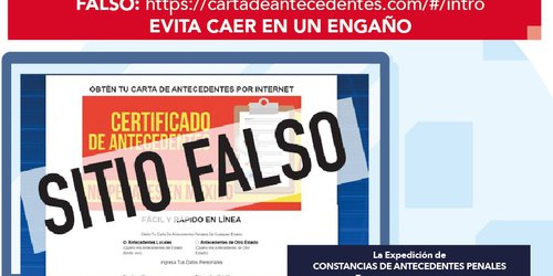 Alertan por página falsa que ofrece cartas de no antecedentes penales